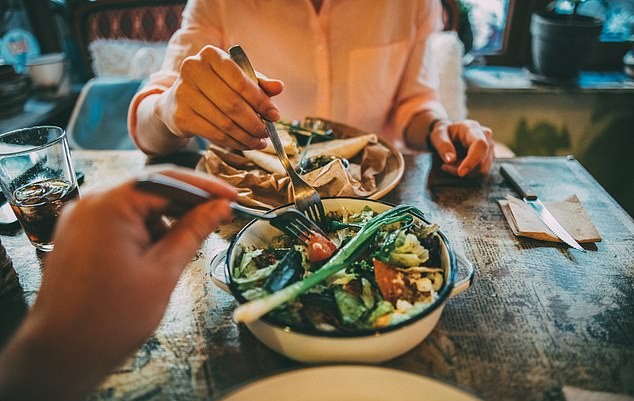 тарелка с растительной едой 